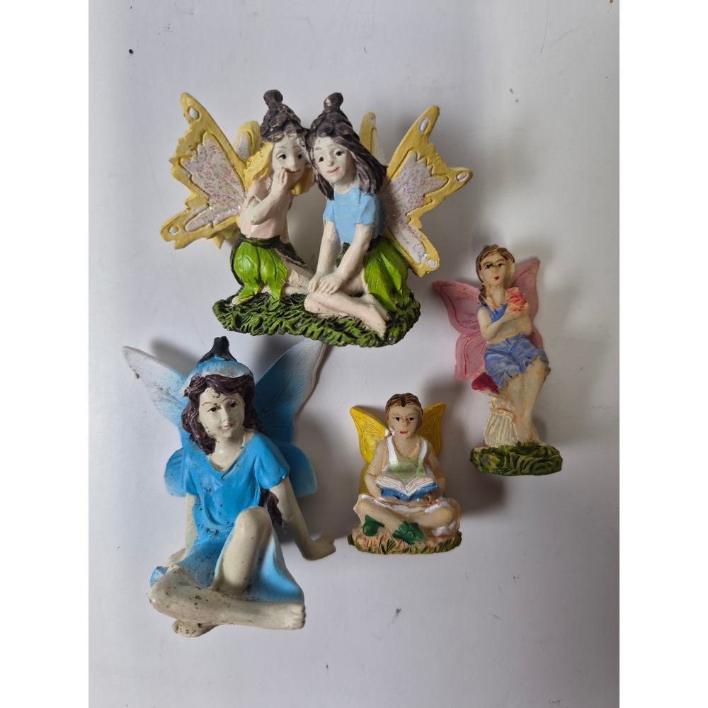 8pc Miniature Fairy Garden Figurine Set Resin Fairies Mushroom Bird Accessories